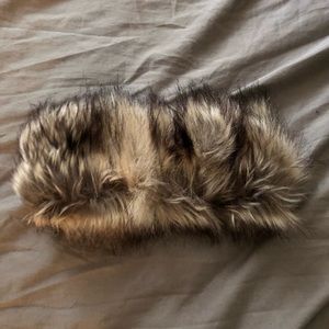 Faux fur fuzzy winter headband.